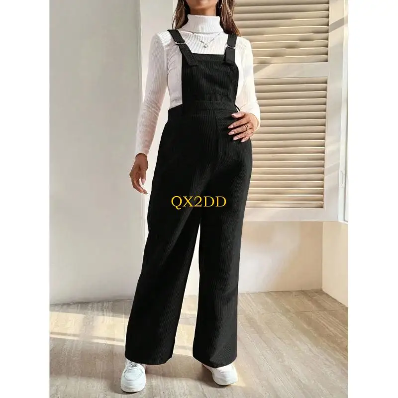 Mono premamá de pana elástica para otoño e invierno, cintura ajustable - imagen 2