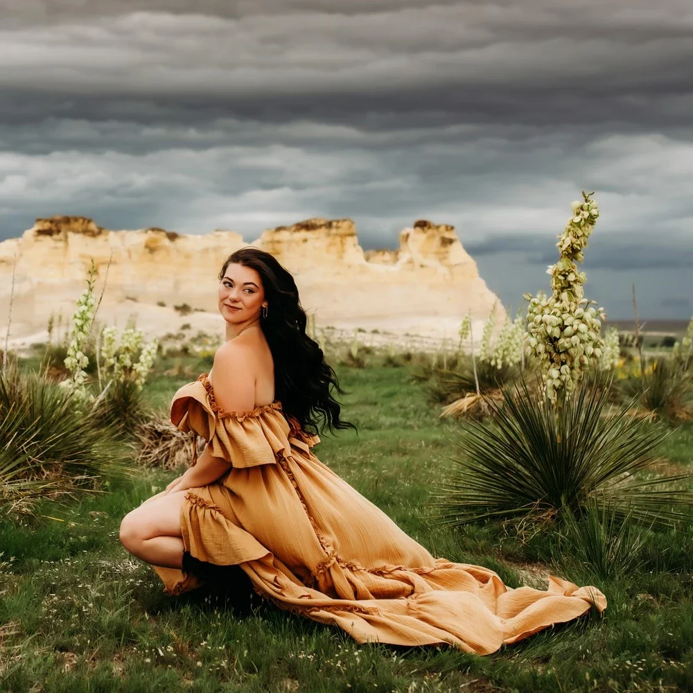 Vestido de embarazo bohemio algodón plisado para fotos - imagen 4