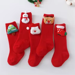 Calcetines navideños 3D con dibujos animados para niños