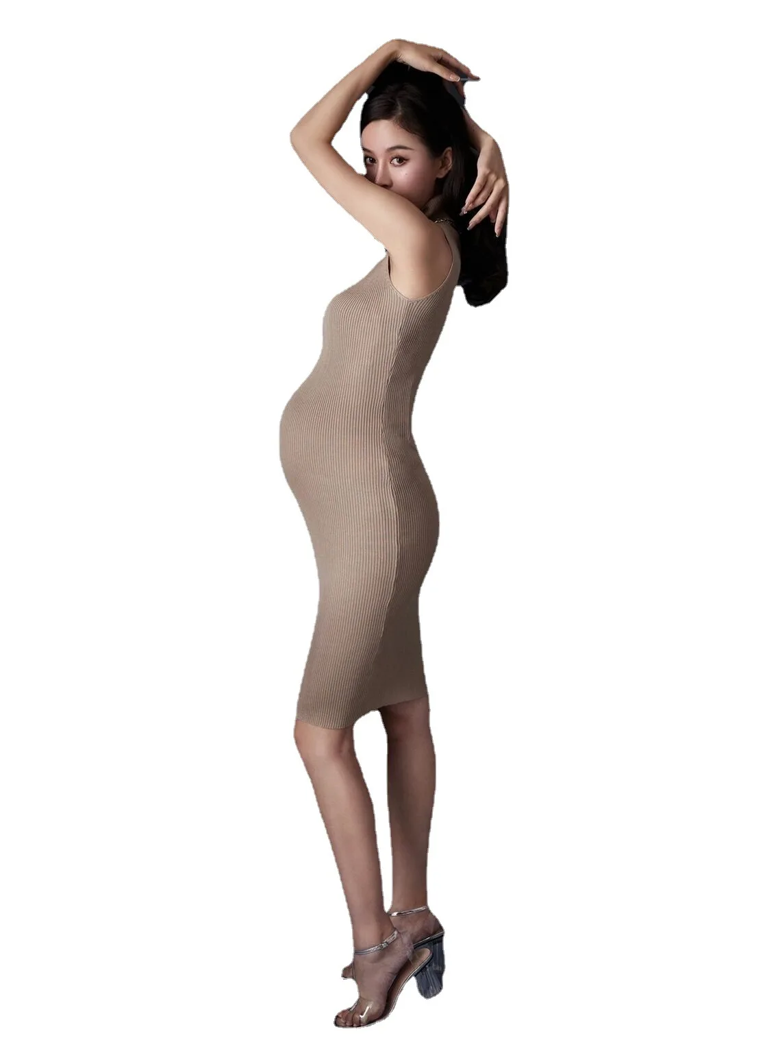 Vestido de punto para embarazo vintage de sesión fotográfica - imagen 3