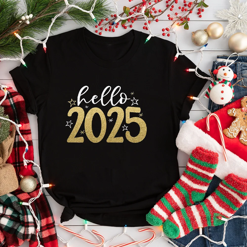 Hello 2025 Conjunto familiar a juego papá mamá bebé camisa y body - imagen 5