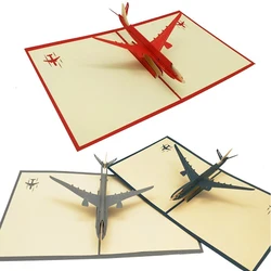 Tarjetas de felicitación plegables de avión con relieve retro ZYF