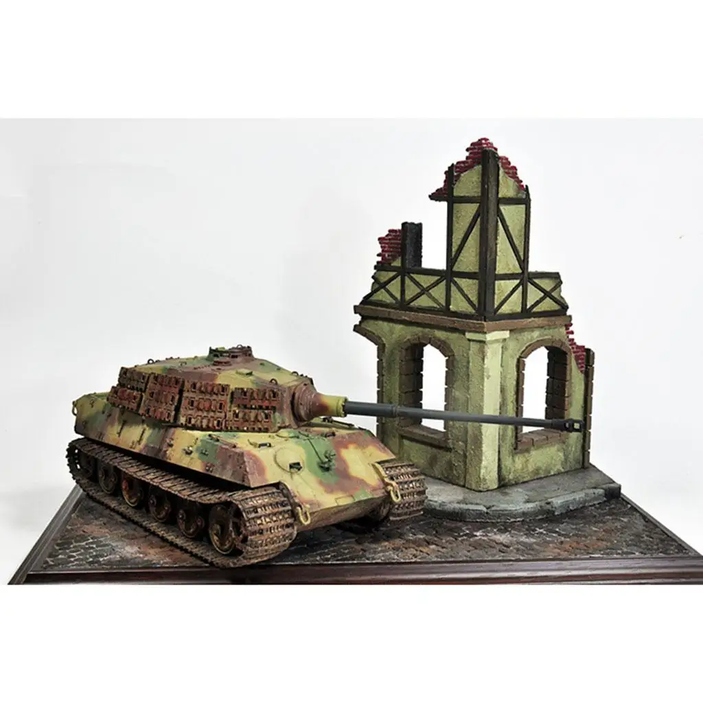 Kit de maqueta casa en ruinas miniatura para diorama - imagen 4