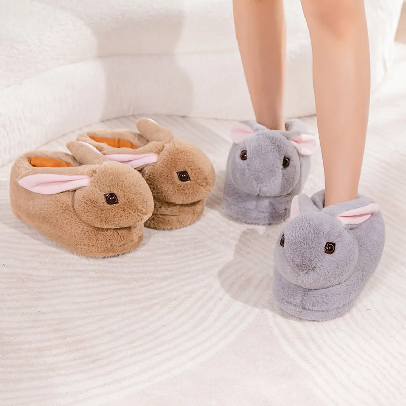 Zapatillas de conejo peluche suaves niñas interior - imagen 4