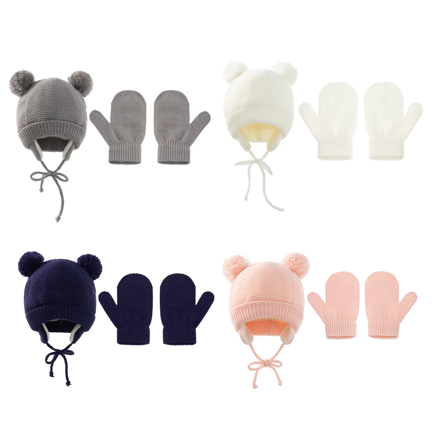 Gorro tejido con orejas para bebé