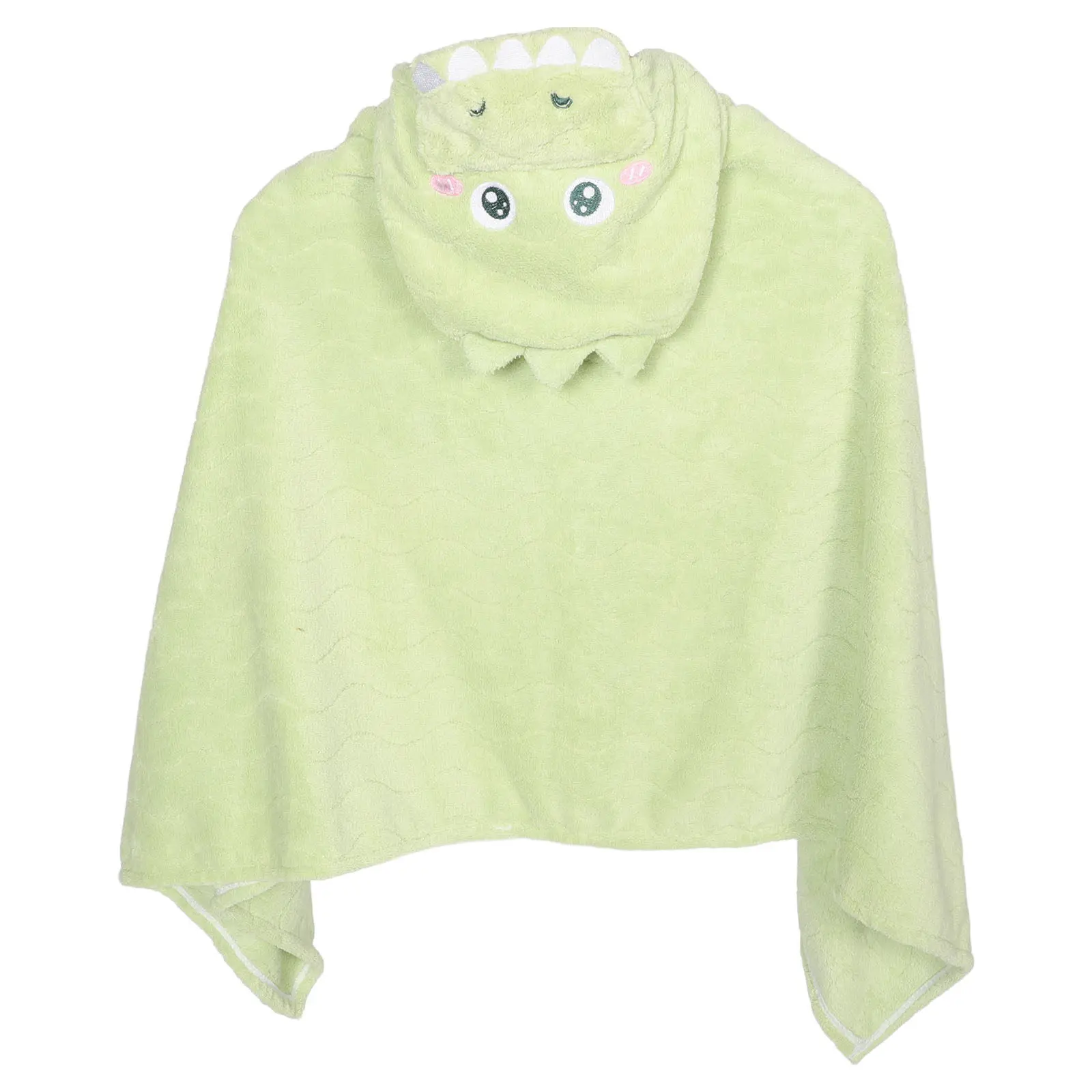 Albornoz infantil de felpa coral con capucha de dinosaurio