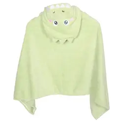 Albornoz infantil de felpa coral con capucha de dinosaurio