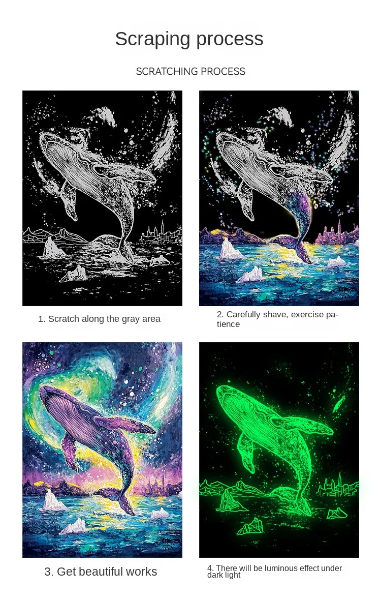 Kit de 4 pinturas luminosas para dibujar - Juguete educativo regalo - imagen 3