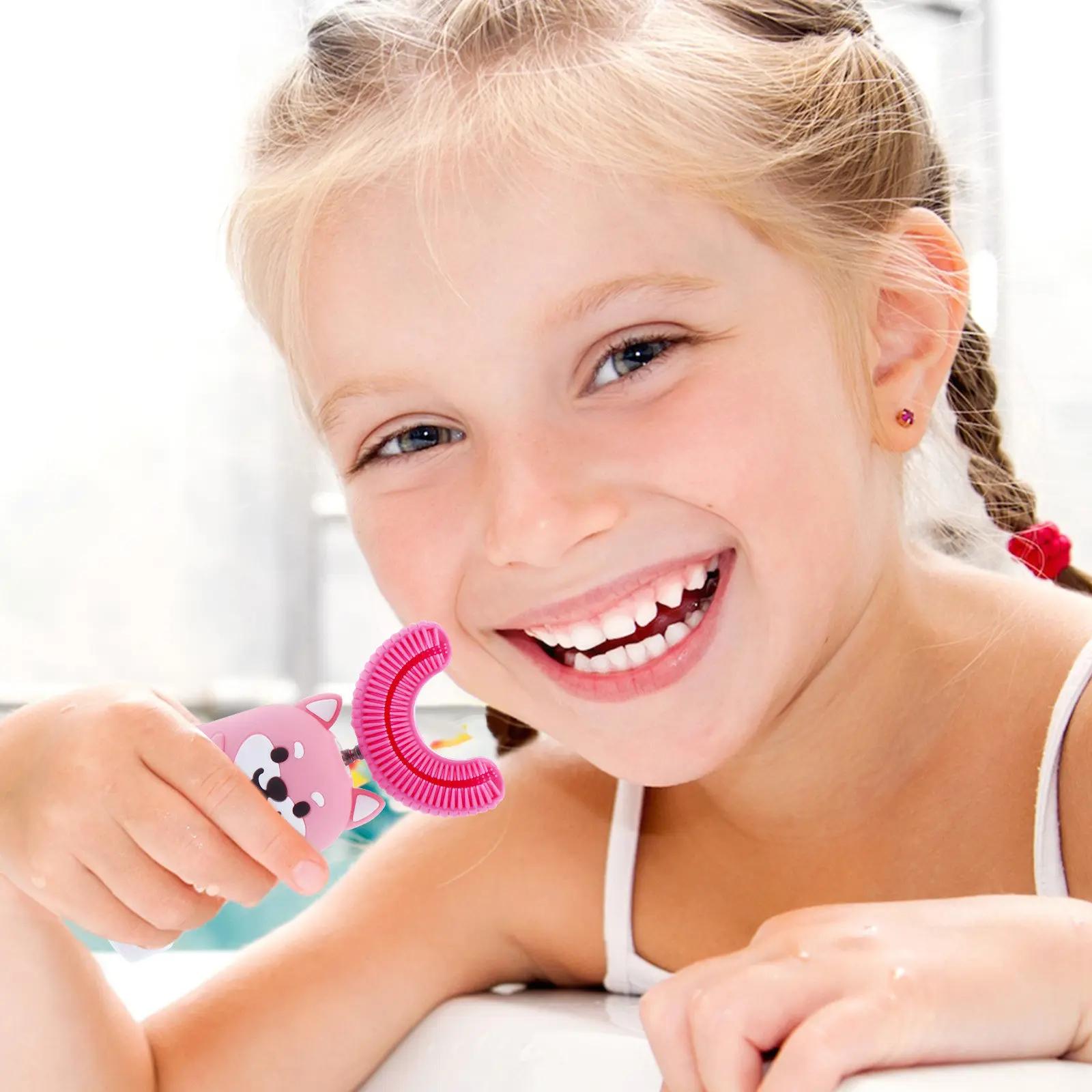 Cepillo de dientes eléctrico infantil con cabezal de silicona - imagen 5