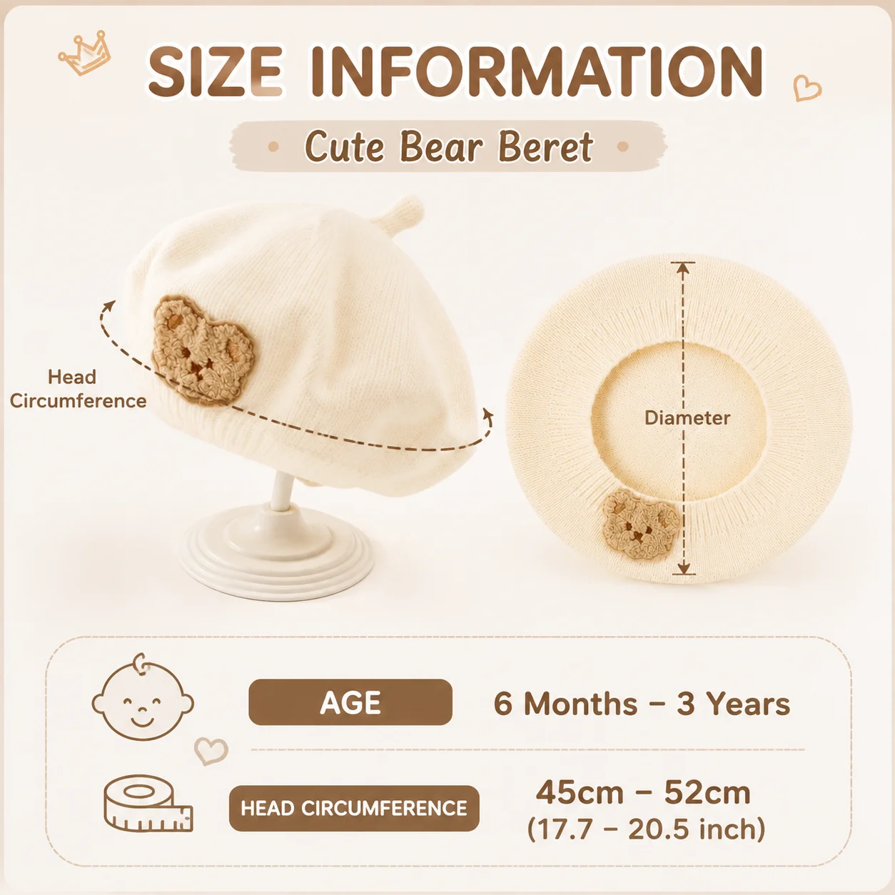 Gorro de punto elástico y transpirable con dibujo de oso - imagen 5