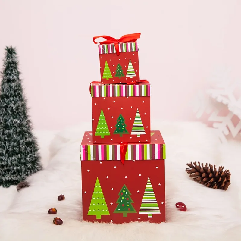 Cajas de regalo plegables personalizadas para Navidad infantil