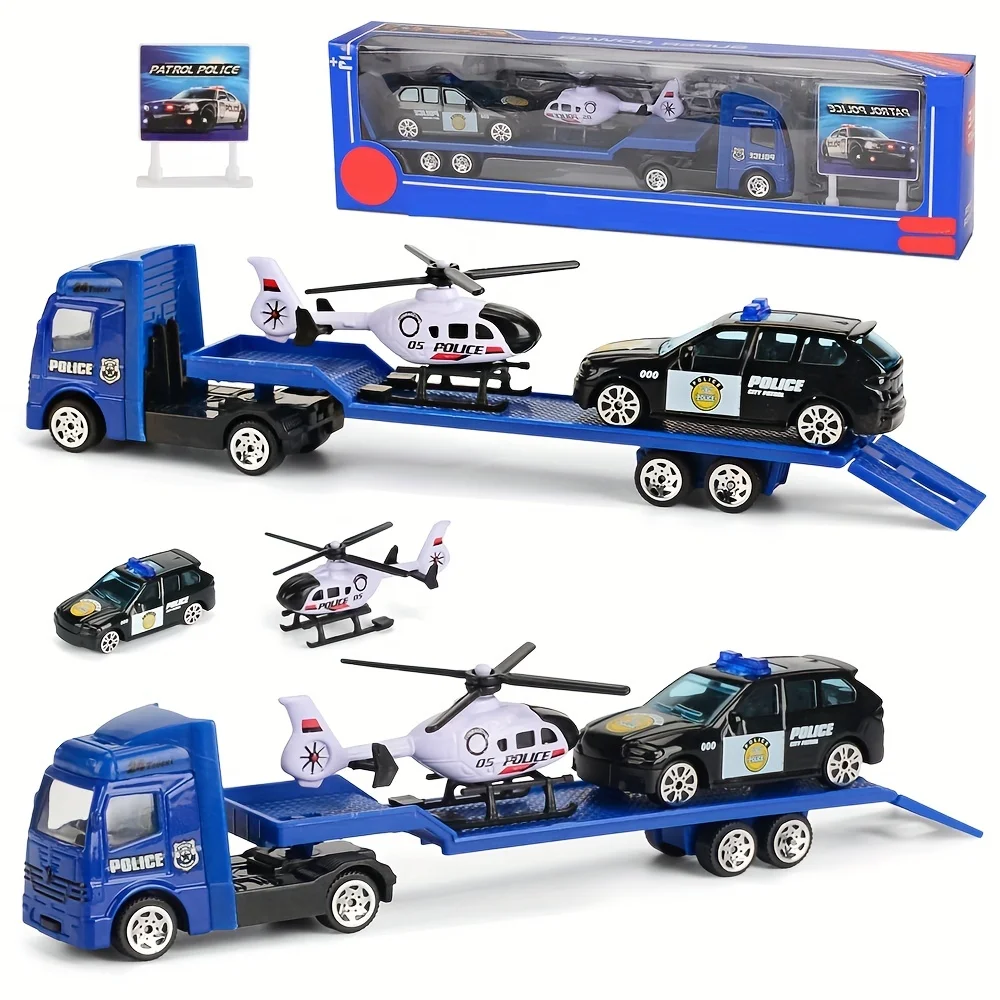 Juego de construcción policía camión bomberos con fricción - imagen 5