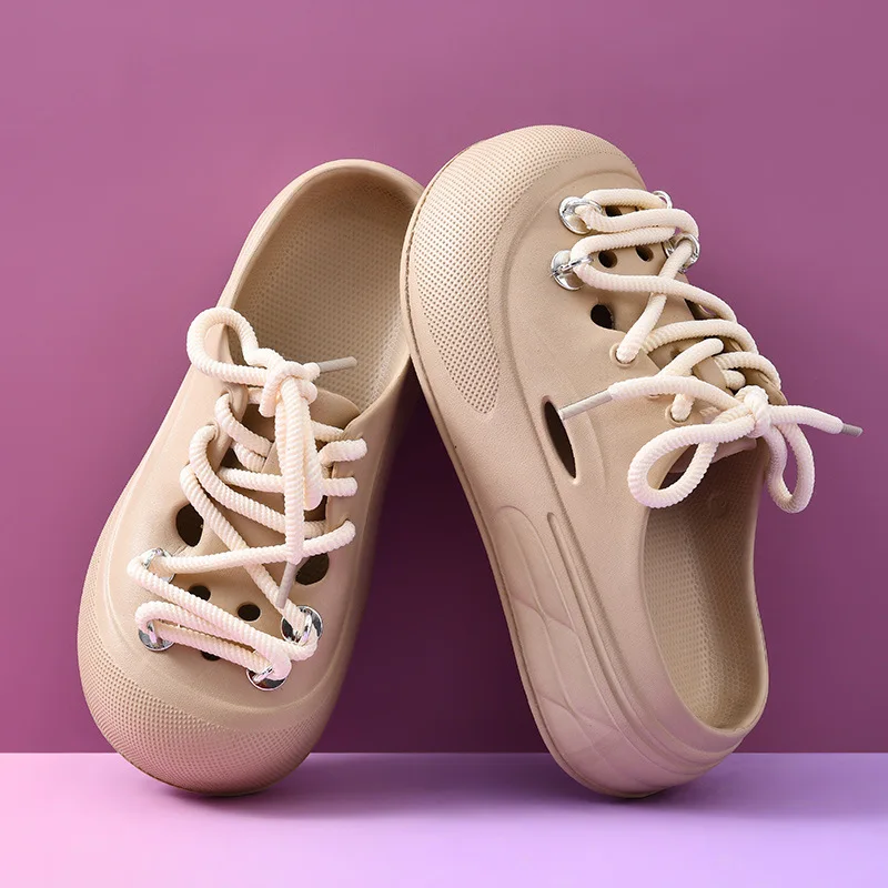 Sandalias con plataforma y cordones para niña – Ideal verano y playa