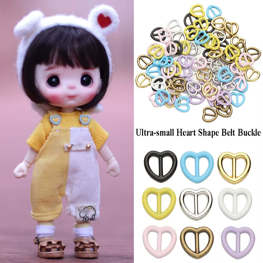 Hebillas de corazón para proyectos DIY con muñecas