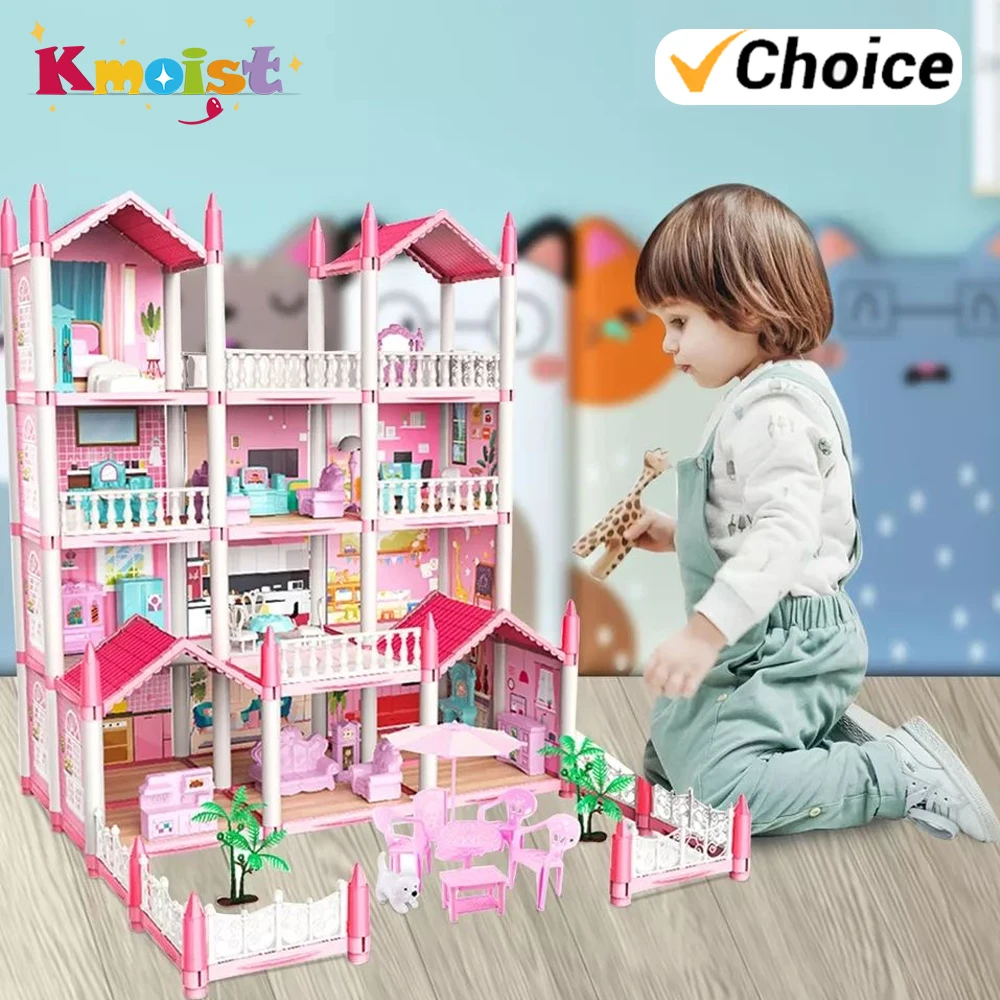Casa de muñecas con muebles de retales y accesorios para niñas - imagen 3