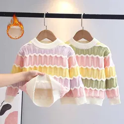 Suéter acolchado de invierno para niñas – Jersey cálido punto arcoíris