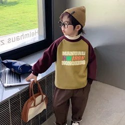 Sudadera acolchada infantil de invierno, jersey cálido de manga larga
