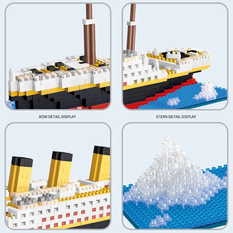 Titanic: set construcción mini barco lujo iceberg para niños - imagen 3
