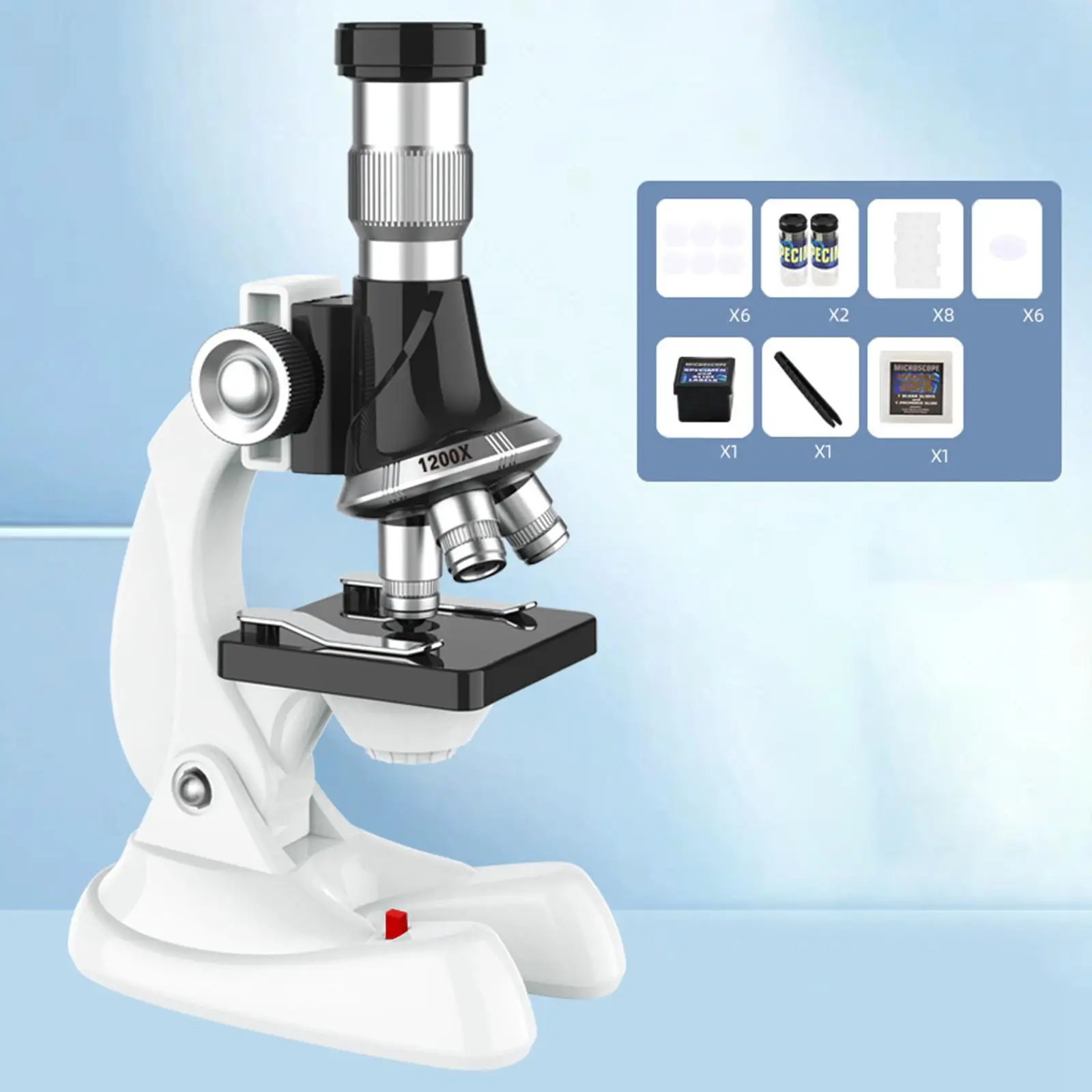Kit de accesorios incluidos con el microscopio