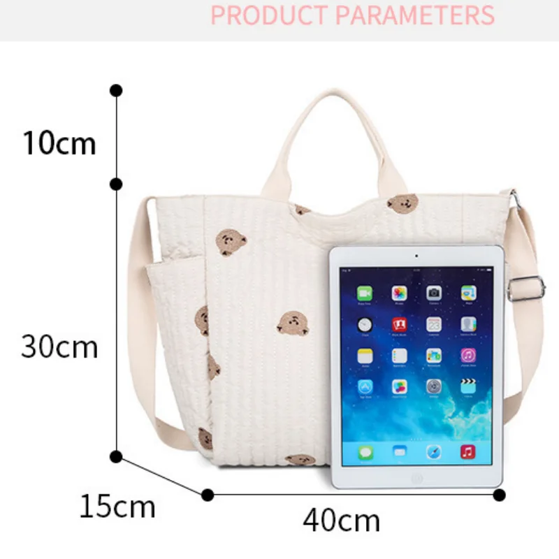 Bolso de pañales bandolera bordado grande para mamá y bebé viaje - imagen 5