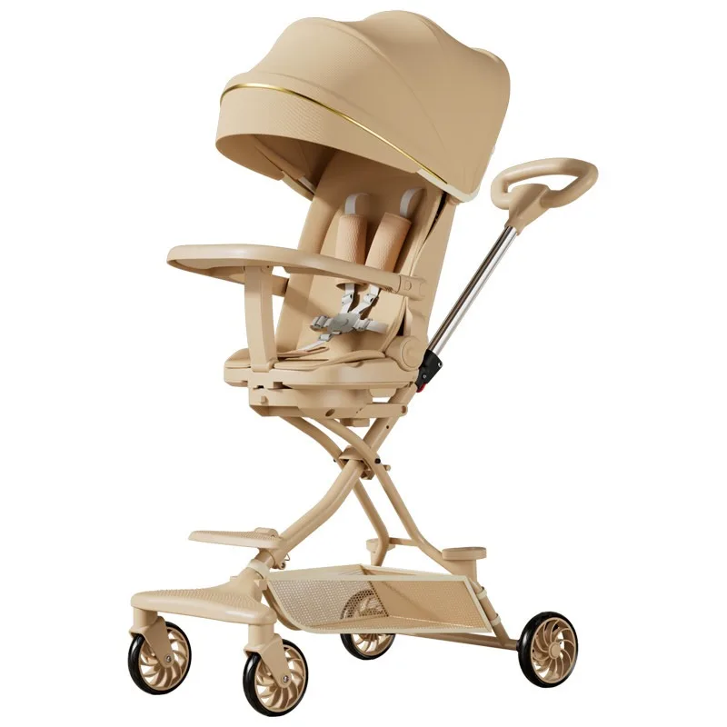 Cochecito ligero plegable con sillita giratoria 360° para bebé - imagen 4