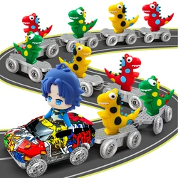 Pista de dinosaurios flexible con coche para niños