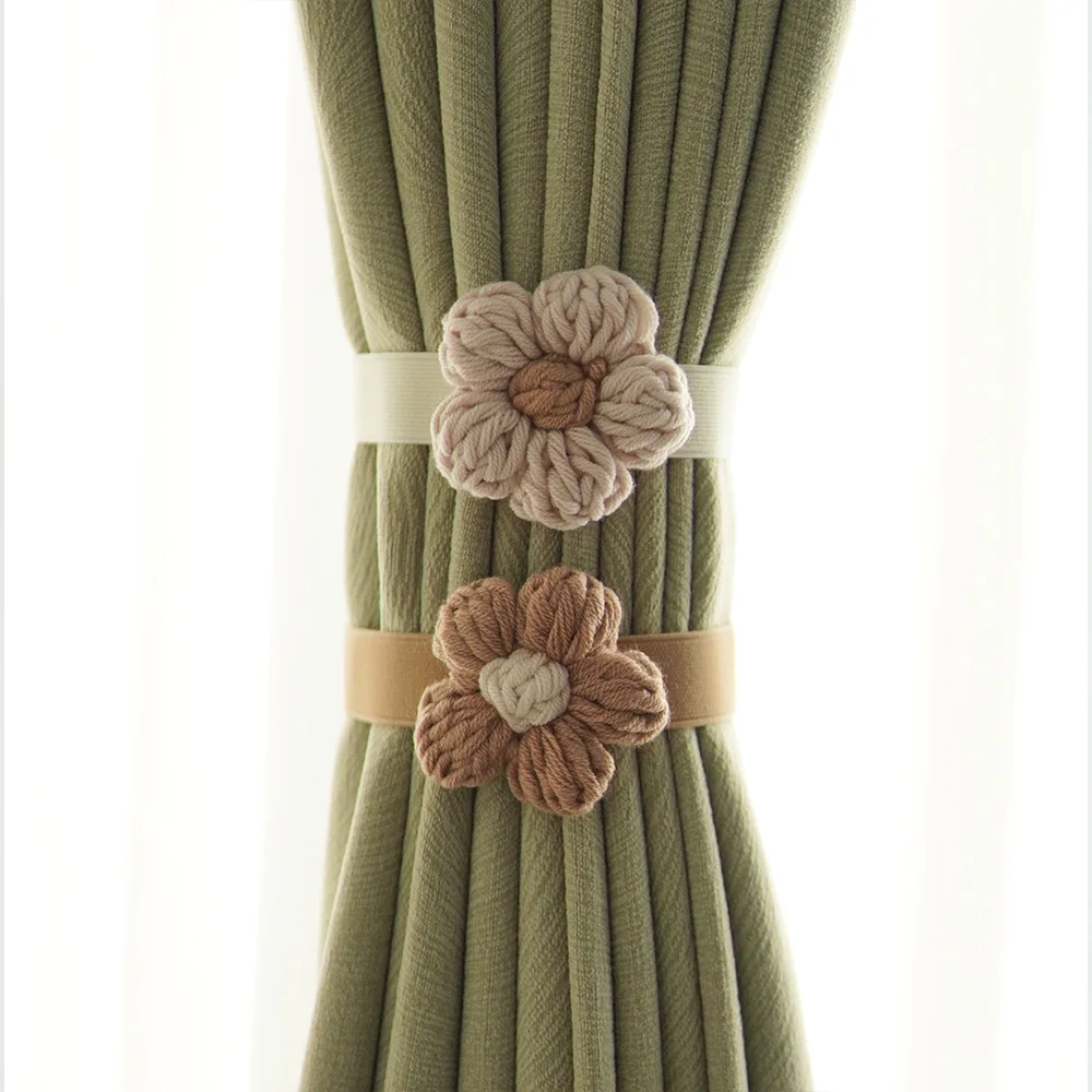 Borla decorativa infantil para cortina – Cordón floral tejido - imagen 3
