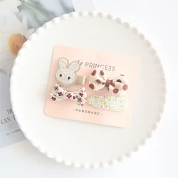 Clips de pelo con lazo floral para niña – Complemento infantil