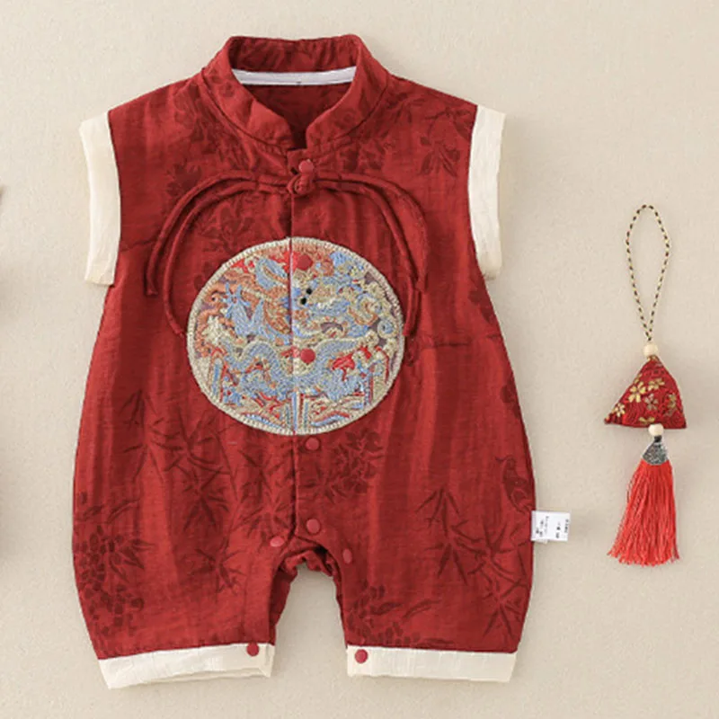 Conjunto de verano para recién nacido: mono algodón sin mangas