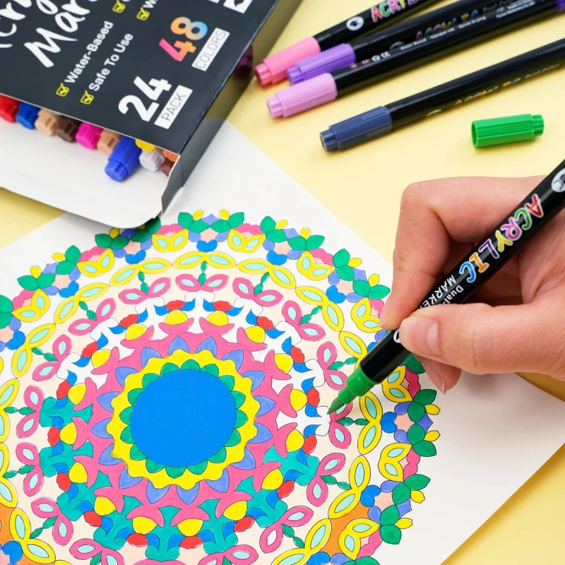 Rotuladores de pintura acrílica de doble punta para manualidades - imagen 4