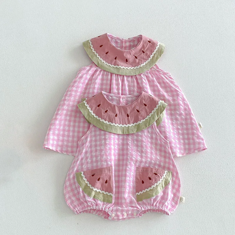 Vestido de verano sin mangas para bebé con estampado de sandía - imagen 2