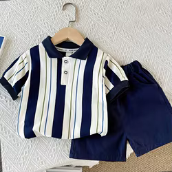 Conjunto de camiseta y pantalón corto de algodón de verano para niño