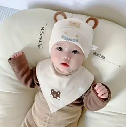 Set gorro bebé y babero triangular suave para recién nacidos