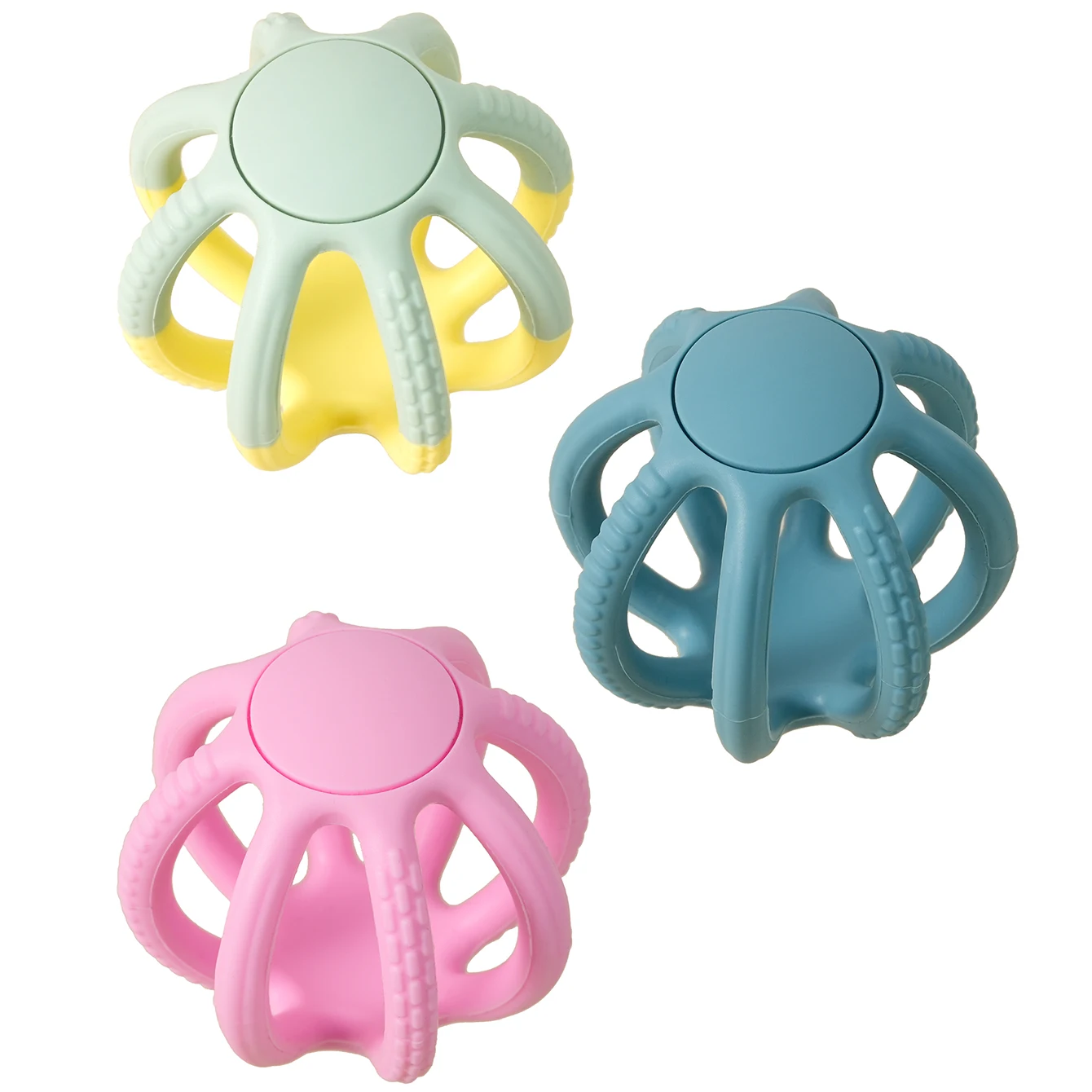 Mordedor de silicona para bebés de colores suaves