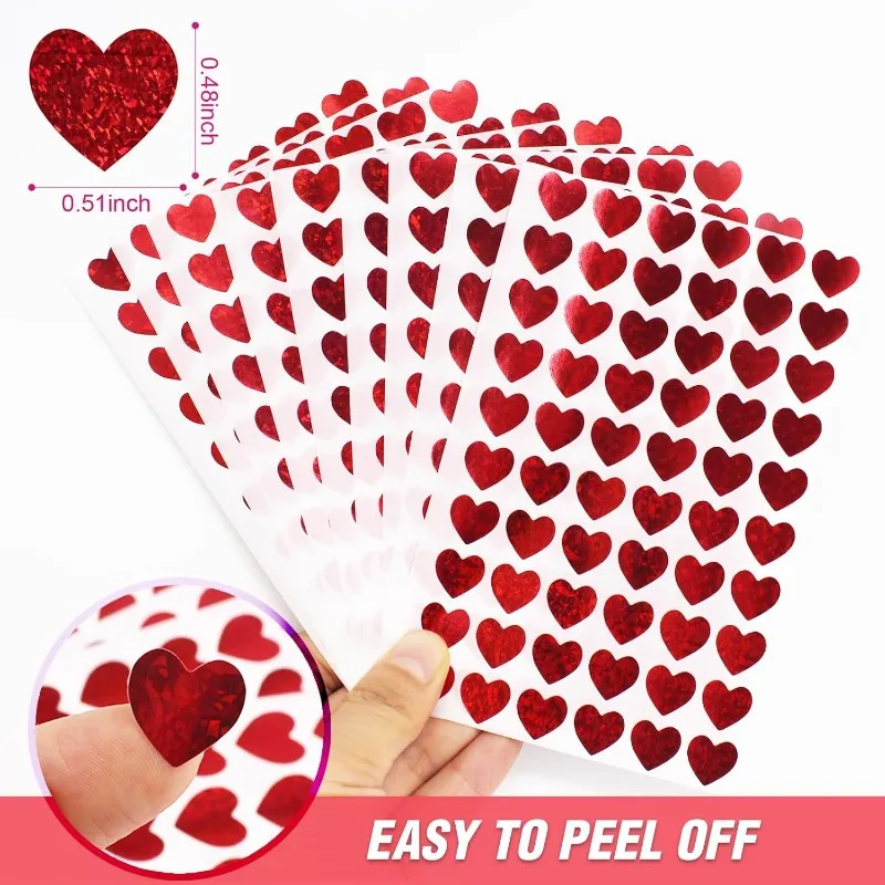 Pegatinas corazones con purpurina para manualidades infantiles - imagen 5
