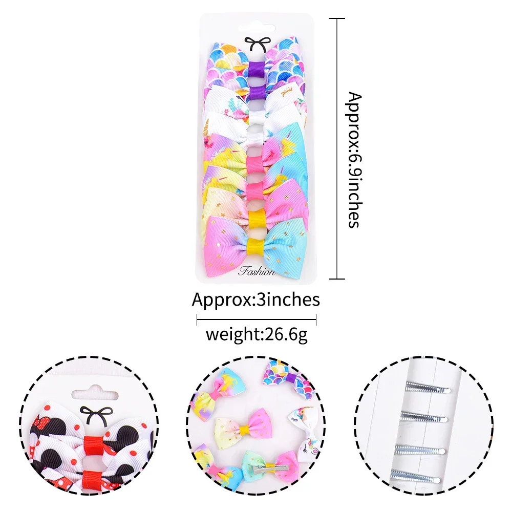 Lazos para el pelo de bebé arcoíris con pinzas mariposa - imagen 3