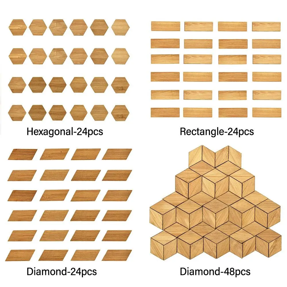 Variedad de formas: hexagonal, rectangular y diamante