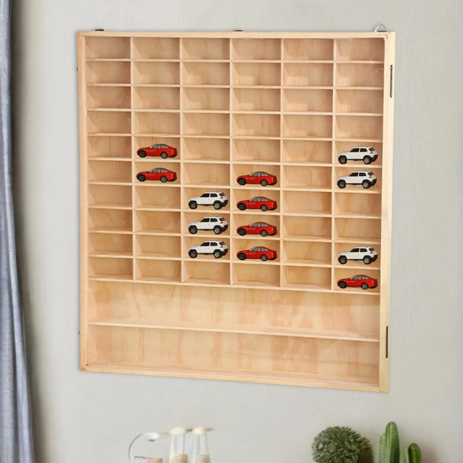 Expositor de coches juguete madera para pared, organizador infantil - imagen 3