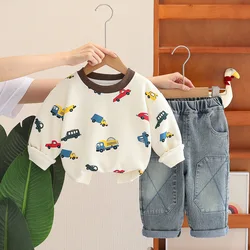Conjunto bebé de camiseta manga larga con pantalón primavera y otoño