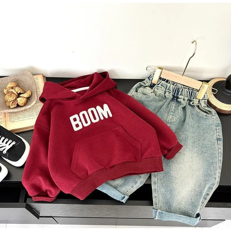 Sudadera infantil capucha algodón – Estampado letras primavera