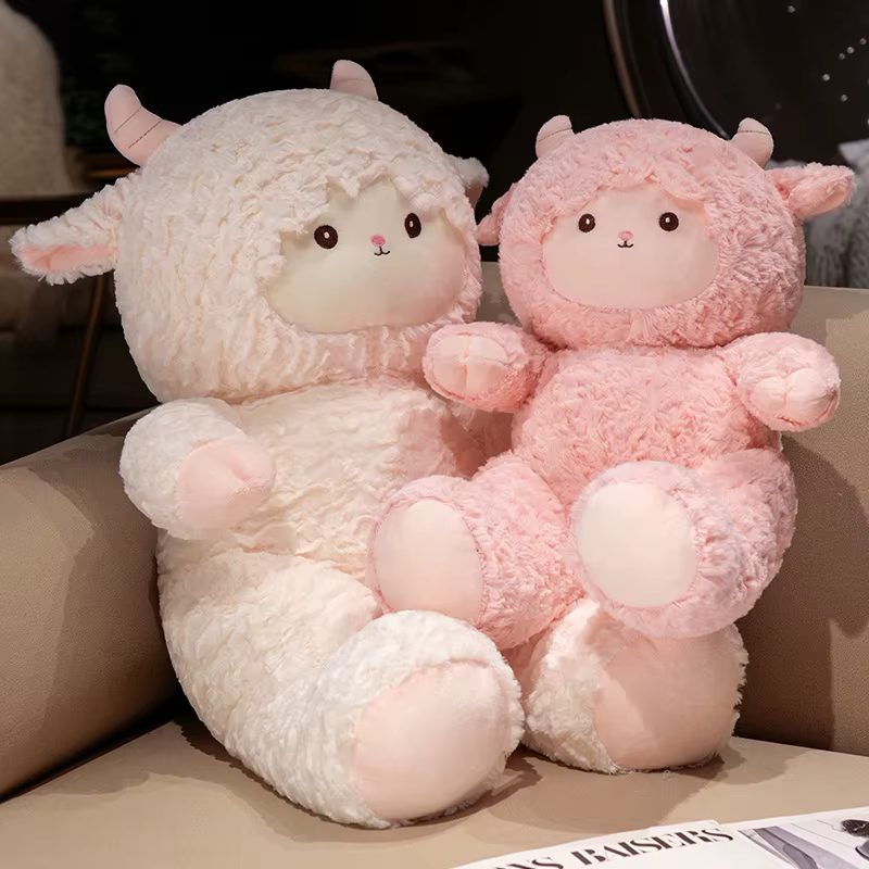 Peluche de oveja cordero blanco estilo tierno, suave y abrazable - imagen 3