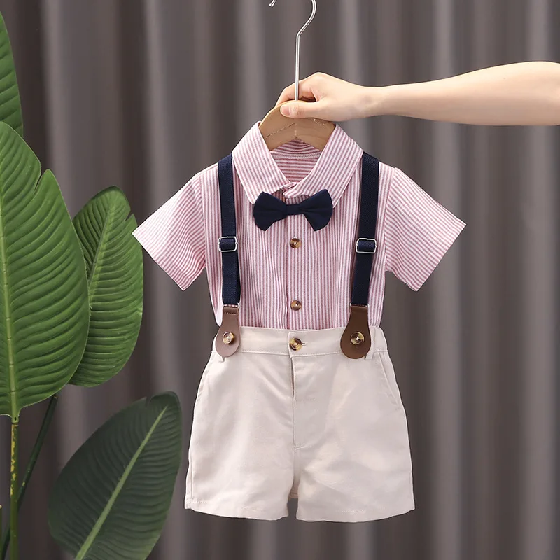 Conjunto de verano bebé con camisa manga corta y pantalones cortos