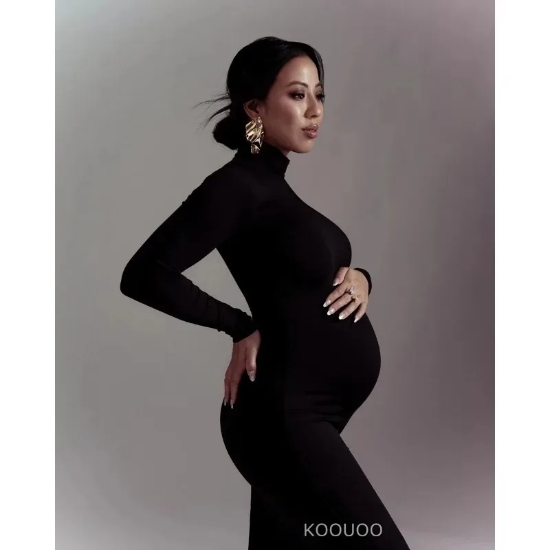 Vestido de maternidad largo para sesión fotográfica – ajuste suave - imagen 4