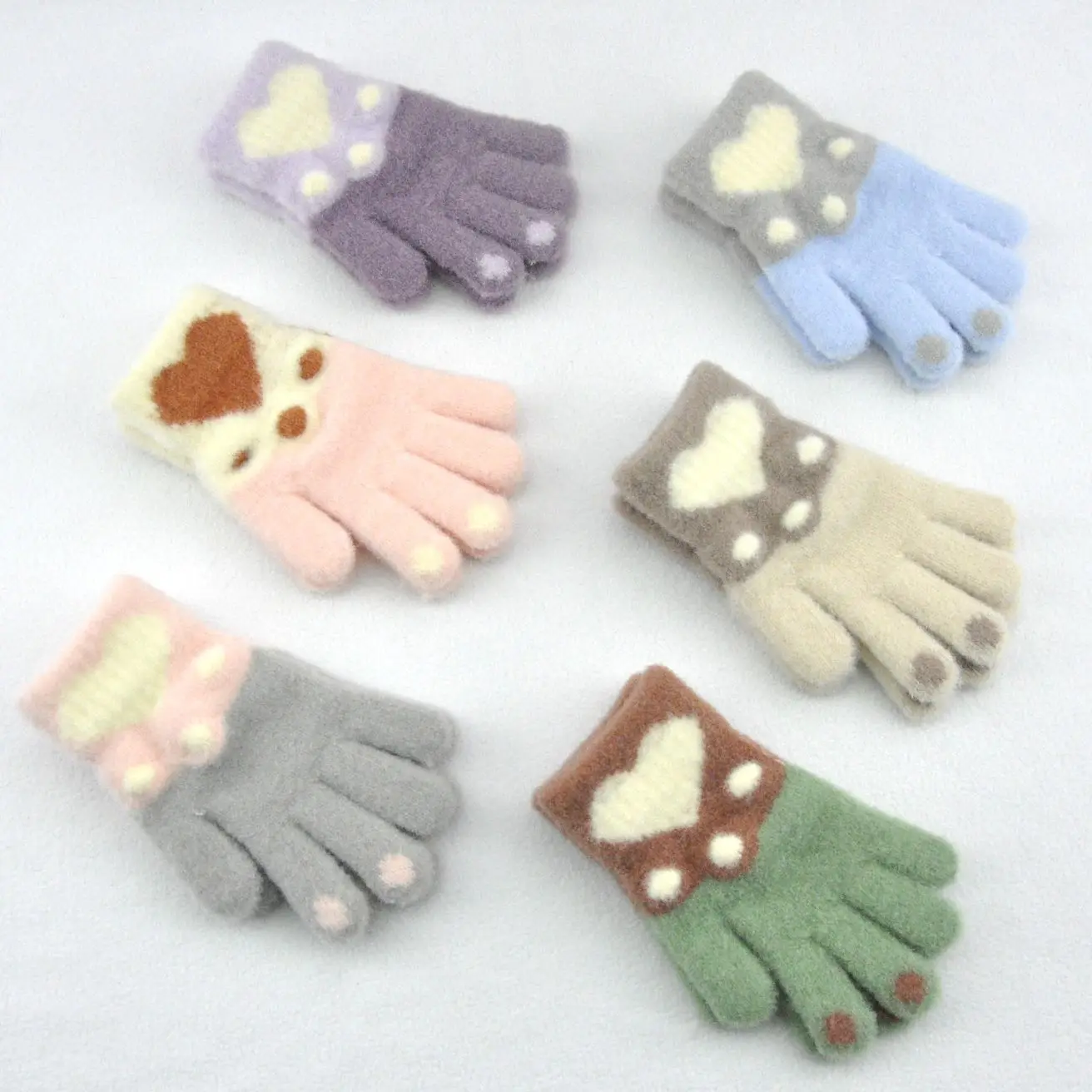 Guantes cálidos de punto grueso con huella para niños: esquí y ciclismo - imagen 4
