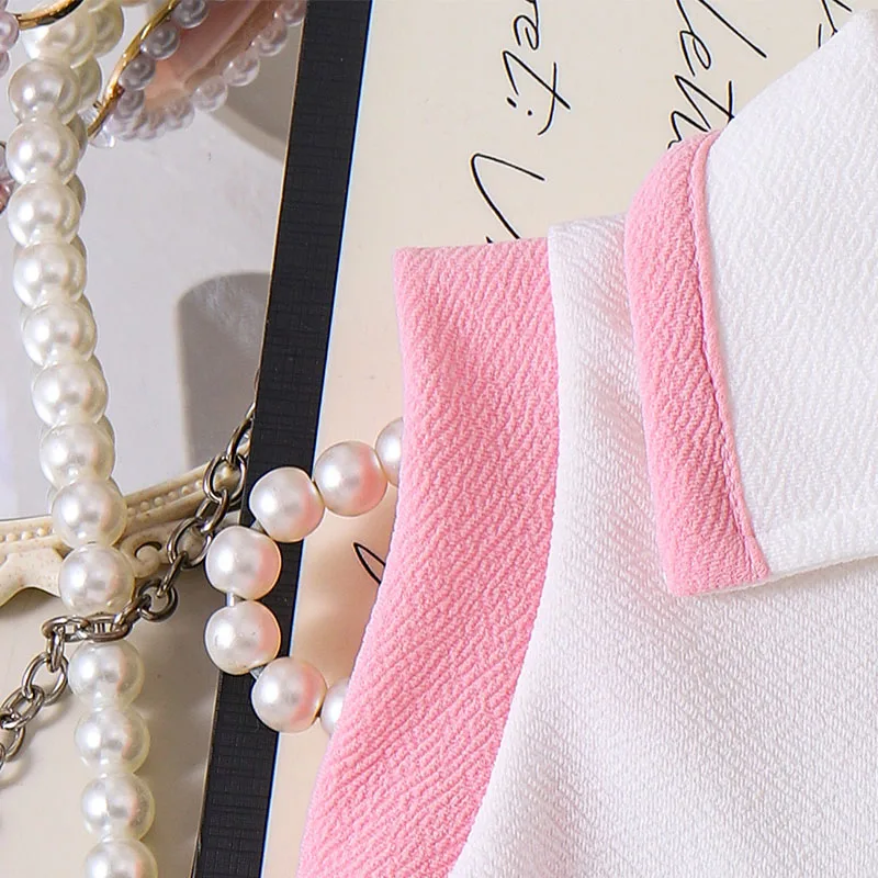 Conjunto de bebé niña sin mangas rosa con falda estilo coreano - imagen 2