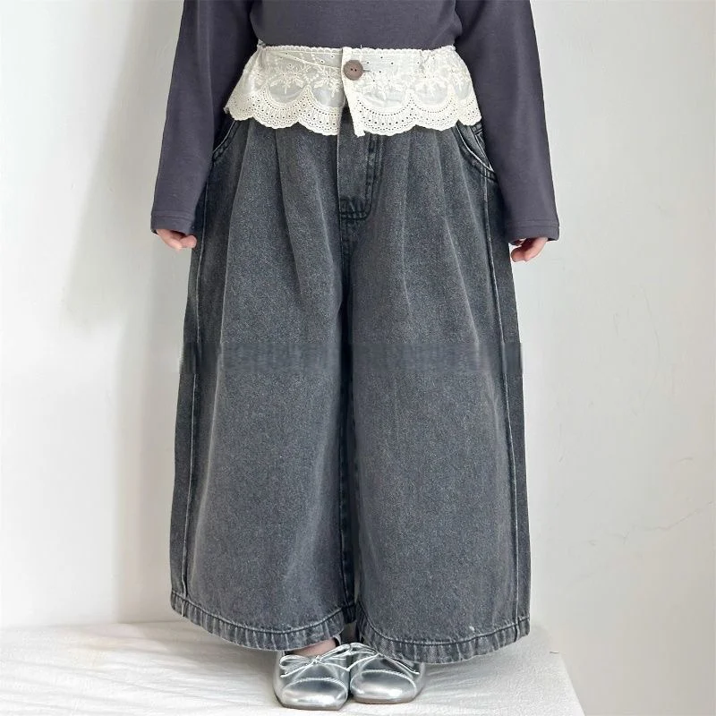 Pantalones vaqueros de niña pierna ancha para primavera - imagen 4
