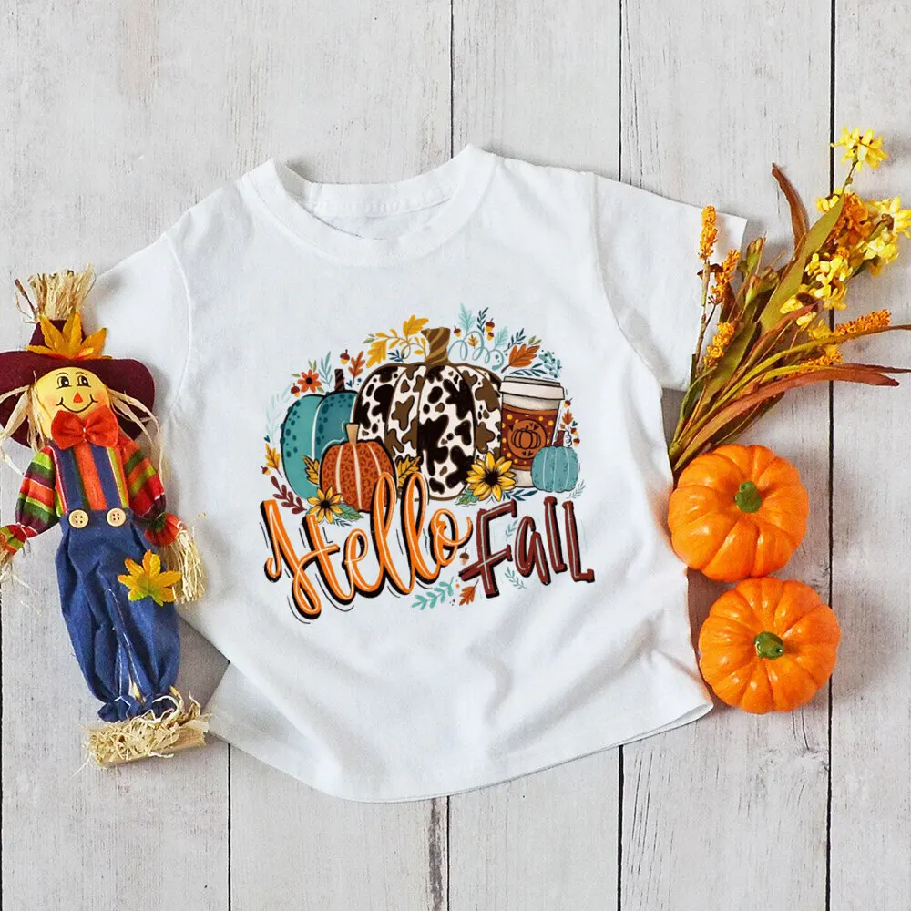 Camiseta de calabaza para niño Acción de Gracias manga corta - imagen 5