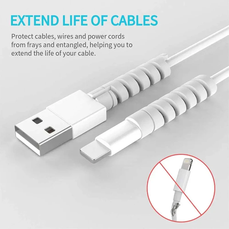 Protectores de cable de silicona – Organizador y clip para cargador - imagen 4