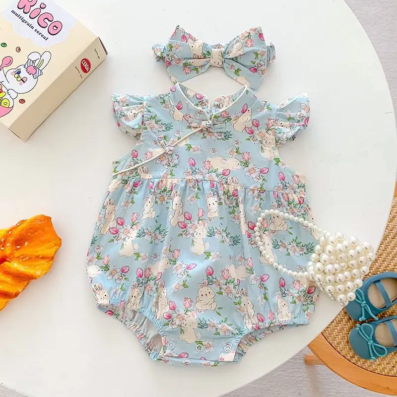 Mameluco fino de bebé sin mangas estilo princesa para verano - imagen 4