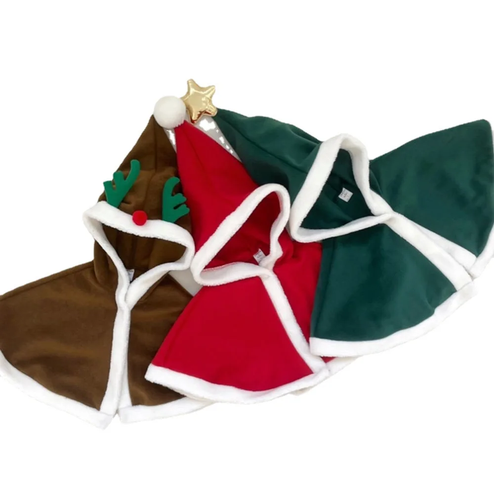 Capa de Navidad bebé cálida felpa suave estilo Papá Noel invierno - imagen 4